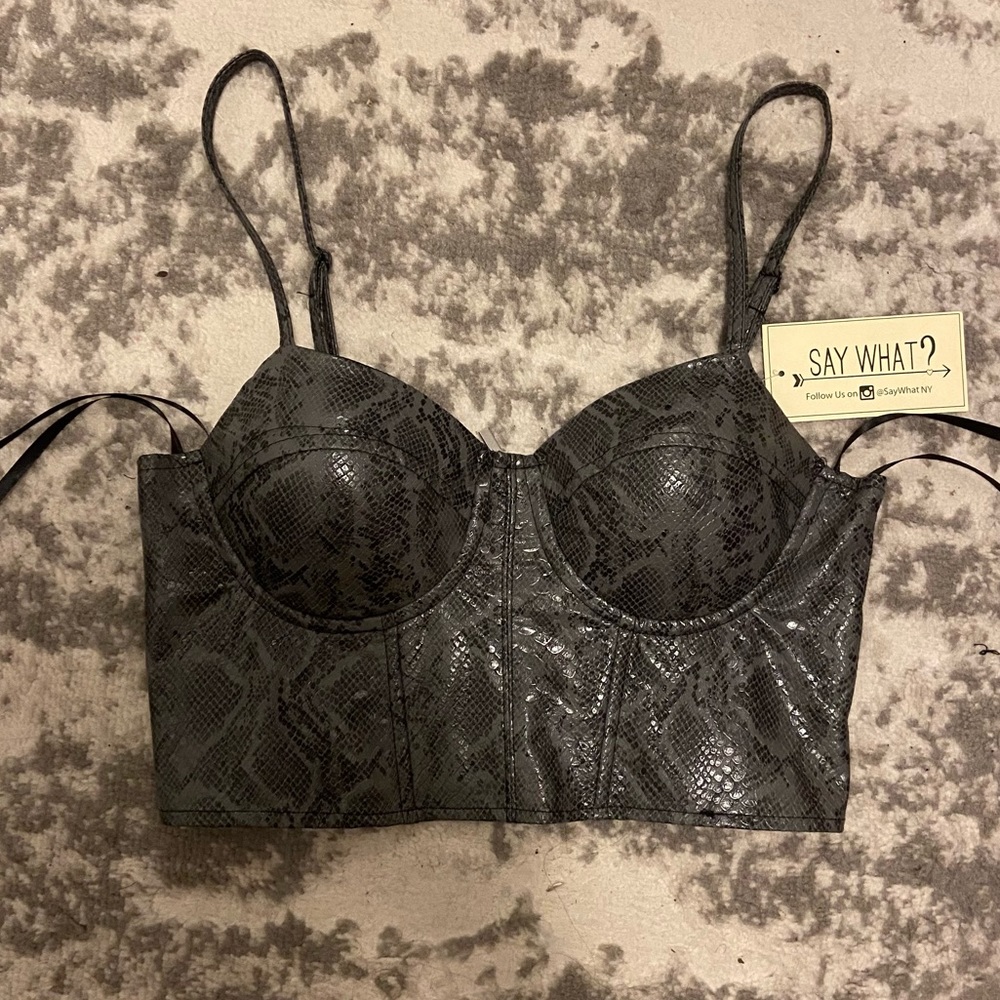 Snakeprint Bustier Top